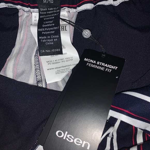 Olsen Mona Straight Feminine Fit Stripe Pants - Picture 2 of 6